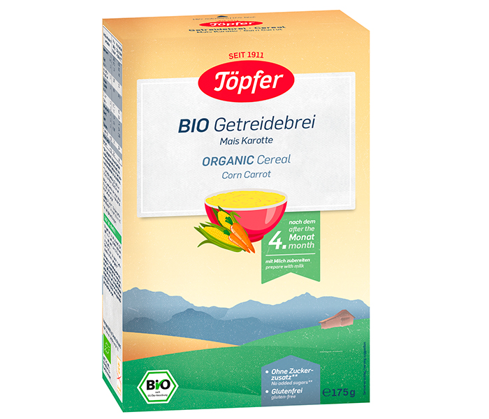 Cereal Orgánico Instantáneo de Maíz con Zanahoria. 175 gr. Cereal Orgánico Instantáneo de Maíz con Zanahoria. 175 gr.